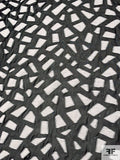 Italian Geometric Shapes Woven on Viscose Chiffon - Black / White