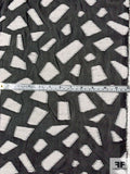 Italian Geometric Shapes Woven on Viscose Chiffon - Black / White