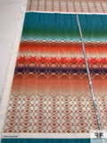 Boho Ethnic Printed Stretch Jacquard Panel - Multicolor