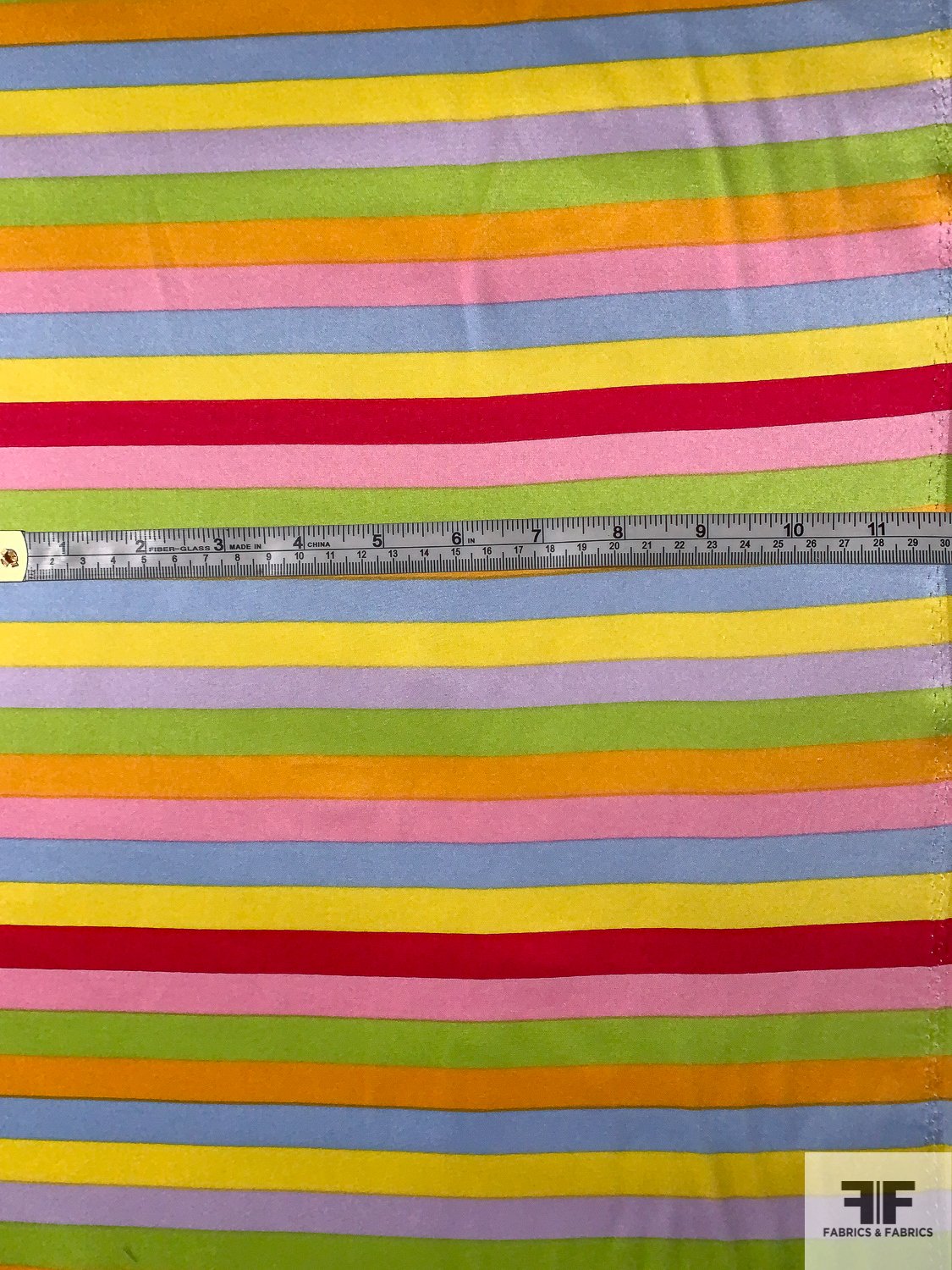 Horizontal Candy Striped Silk Charmeuse - Multicolor