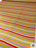 Horizontal Candy Striped Silk Charmeuse - Multicolor