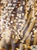 Abstract Hazy Animal Pattern Printed Silk Charmeuse - Shades of Brown / Earth