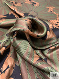 Floral Surrealism Printed Silk Charmeuse - Blush Tones / Brown / Army Green / Black