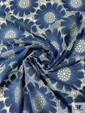 Floral Novelty Lace - Denim Blue / White