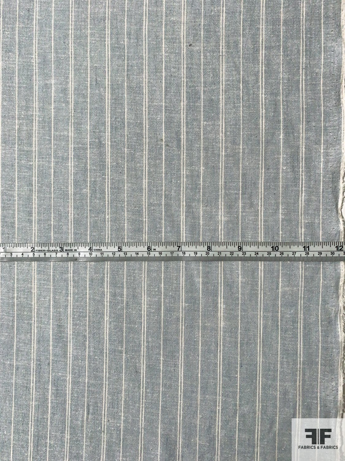 Vertical Striped Yarn-Dyed Linen - Grey / Off-White