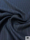 Vertical Striped Yarn-Dyed and Twill Weave Linen - Navy / Black / Lilac