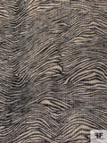 Italian Wavy Striations Open-Weave Linen - Black / Ivory