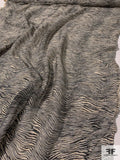 Italian Wavy Striations Open-Weave Linen - Black / Ivory