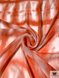 Tie-Dye Printed Rayon Chiffon-Georgette - Coral / White