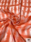 Tie-Dye Printed Rayon Chiffon-Georgette - Coral / White