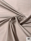 Vertical Yarn-Dyed Striped Silk and Cotton Shirting - Periwinkle / Tan