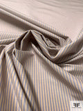 Vertical Yarn-Dyed Striped Silk and Cotton Shirting - Periwinkle / Tan