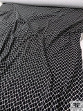 Raindrop Ovals Printed Stretch Cotton Sateen - Black / White