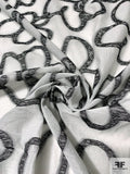 Italian Groovy Large-Scale Floral Fil Coupé Cotton Voile - Black / White