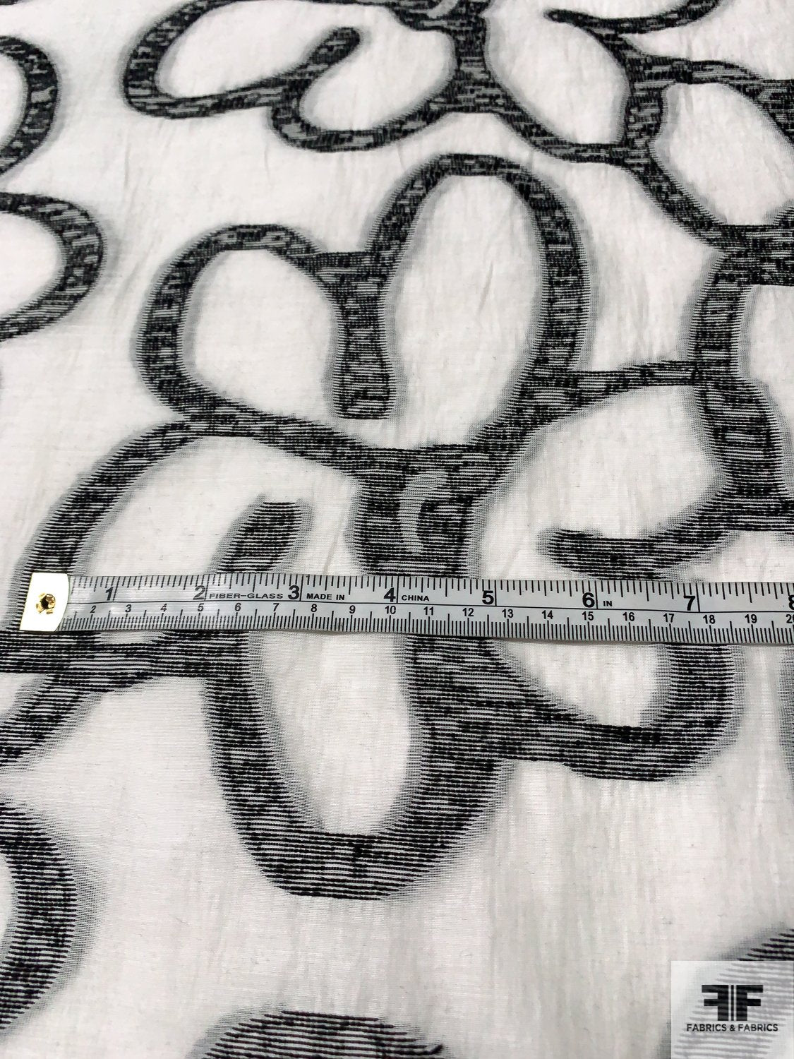 Italian Groovy Large-Scale Floral Fil Coupé Cotton Voile - Black / White