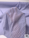 Woven Dotted Swiss Cotton Voile - Periwinkle / White