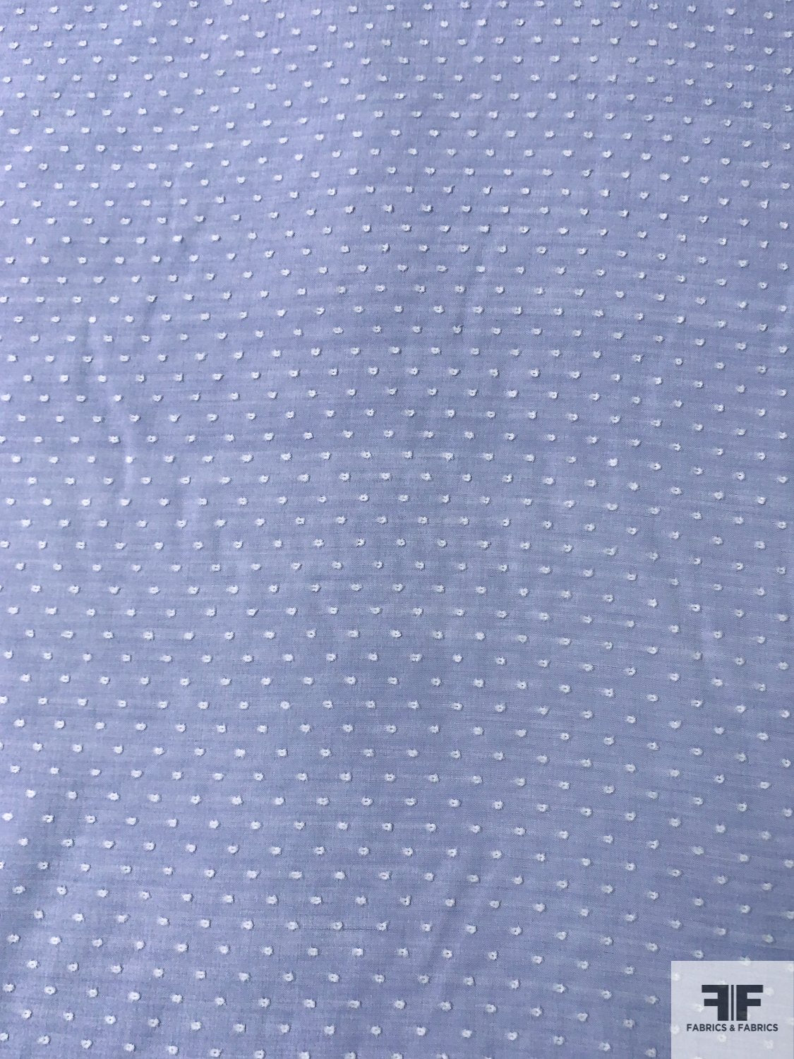 Woven Dotted Swiss Cotton Voile - Periwinkle / White