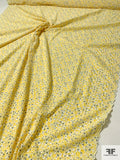 Ditsy Floral Printed Embroidered-Eyelet Cotton Voile - Yellow / Ivory / White / Grey