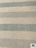 Horizontal Striped Linen-Look with Soft Finish - Dusty Seafoam / Grey / Light Beige