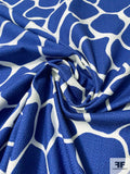 Rock Graphic Linen-Weave Printed Cotton - Iris Blue / Off-White