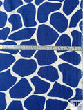 Rock Graphic Linen-Weave Printed Cotton - Iris Blue / Off-White