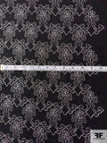 Italian Regal Stitched Design Linen - Black / White