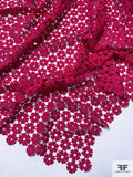 Floral Guipure Lace - Red Raspberry