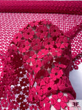 Floral Guipure Lace - Red Raspberry