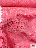Lela Rose 3D Floral Guipure Lace - Coral-Crimson Pink