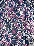 Ornate Floral Guipure Lace - Teal / Navy / Purple