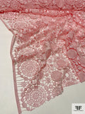 Circle Medallion Guipure Lace - Light Pink