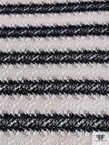 Linear Design 2-Color Guipure Lace - Navy / White