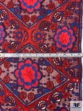 Groovy Floral Windows Guipure Lace - Red / Maroon / Royal Blue