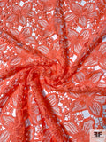 Floral Blossoms Guipure Lace - Summer Orange