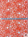Floral Blossoms Guipure Lace - Summer Orange