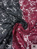 Floral 2-Color Guipure Lace - Wine Red / Black