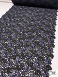 Italian Leaf and Floral Guipure Lace - Dark Grey / Navy