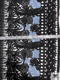 Border Pattern Guipure Lace - Black / Periwinkle-Blue