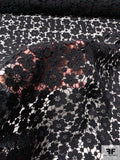 Swiss Floral Cotton Guipure Lace - Black