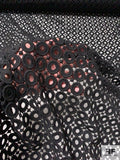 Circular Design Guipure Lace - Black