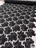 Made in Spain 3D Floral Burst Guipure Lace - Black