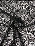 Paisley Floral Guipure Lace - Black
