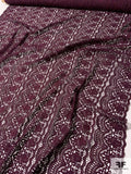 Ornate Linear Design Guipure Lace - Wine