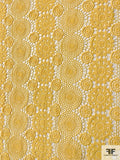 Floral Circle Medallion Guipure Lace - Yellow