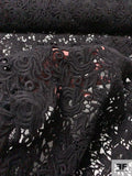 Dense Floral Guipure Lace - Black