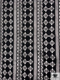 Geometric Ethnic Linear Guipure Lace - Black
