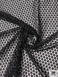 Open Weave Lattice Web Guipure Lace - Black