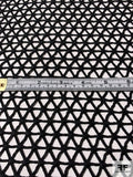 Open Weave Lattice Web Guipure Lace - Black