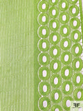 Circle Design Double Border Guipure Lace - Chartreuse Green