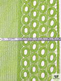 Circle Design Double Border Guipure Lace - Chartreuse Green